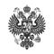Russian coat of arms double-headed eagle logo isolated