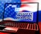 Russian Collusion During Election Campaign Laptop Means Corrupt Politics In America 3d Illustration