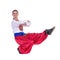 Russian cossack dance. Young dancer dancing
