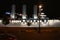 Russian cruiser Aurora in the night, Saint Petersburg