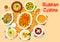 Russian cuisine delicious lunch icon design