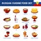 Russian Cuisine Dishes Flat icons Collection