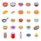 Russian cuisine icons set, isometric style