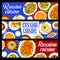 Russian cuisine restaurant meals vector banners