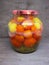 Russian cuisine, tinned food : tomato and cucumber tradional jars