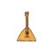 Russian culture musical tool a balalaika, sketch vector illustration isolated.