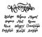 Russian cyrillic month calendar. Brush lettering months of the y