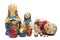 Russian dolls matrioshkas matte painted and isolated
