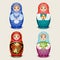 Russian dolls - matryoshka. Vector illustration