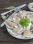 Russian dumplings with cottage cheese