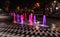 Russian Federation, Stavropol city. 08 October 2020. Backlit fountain. Night city