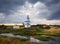 Russian field. Church and river. Suzdal. Russia.