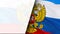 Russian flag. Russian flag with eagle emblem  waving in wind. Realistic Russian Flag background. Russia Flag Looping Closeup  Full