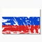 Russian flag with scratches, vector flag of Russia, Russian Federation symbol with shadow over light background.