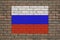 Russian flag on wall
