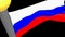 Russian flag waving on black background - 3D rendering video