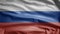 Russian flag waving in the wind. Close up of Russia banner blowing, soft silk