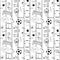 Russian Football Doodle Striped Seamless Pattern