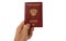 Russian foreign passport in the hand