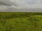 Russian forests aerial view before a thunderstorm.