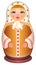Russian girl wooden doll. Traditional national toy matryoshka