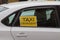 Russian illegal taxi - inscription - taxi are available for hire