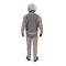 Russian Jet Fighter Military Pilot on white. Rear view. 3D illustration