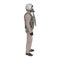 Russian Jet Fighter Military Pilot on white. Side view. 3D illustration