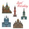 Russian landmark buiding icons, Saint Petersburg