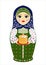 Russian matryoshka doll on a white background