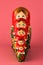 Russian matryoshka, wooden multi-colored toy, folk crafts