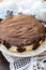 Russian milk souffle cake Ptichye moloko with chocolate glaze