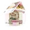 Russian money ruble house, rouble banknote home isolated, white background