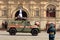 Russian multi-purpose armored car `Tiger-M` of the military police at the dress rehearsal of the Victory Day parade on Moscow`s Re