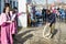 Russian national competition in tug of war at the festival of farewell to winter in the Kaluga region on March 13, 2016.