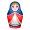 Russian nested doll icon, cartoon style
