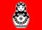 Russian nesting doll matrioshka, sticker icon symbol of Russia, vector isolated