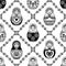 Russian nesting doll vector seamless pattern, repetitive design inpisred by Matryoshka dolls from Russia