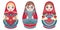 Russian nesting dolls Matryoshka. Babushka doll