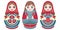 Russian nesting dolls Matryoshka. Babushka doll