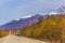 Russian off-road extreme expedition truck with passengers, Kamchatka, Russia.