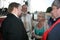 Russian Opera singer Boris pinkhasovich, baritone, star of the Mikhailovsky theatre, Russia, signing autographs to fans