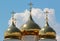 Russian Orthodox church - crosses atop the golden domes