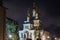 Russian orthodox church Eglise Russe with golden onion domes at beautiful summer night, Geneva, Switzerland