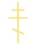 Russian Orthodox cross. A golden eight-pointed cross. An accessory for prayer. Color vector illustration. The Cross of St. Lazarus