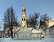 Russian ortodox church winter landscape