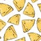 Russian pancake. Vector seamless pattern. Delicious background. Doodle style