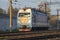 Russian passenger modern electric locomotive EP1M-394 on the railway tracks