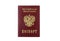 The russian Passport hold in hand.