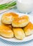 Russian pastries filled with eggs and green onion